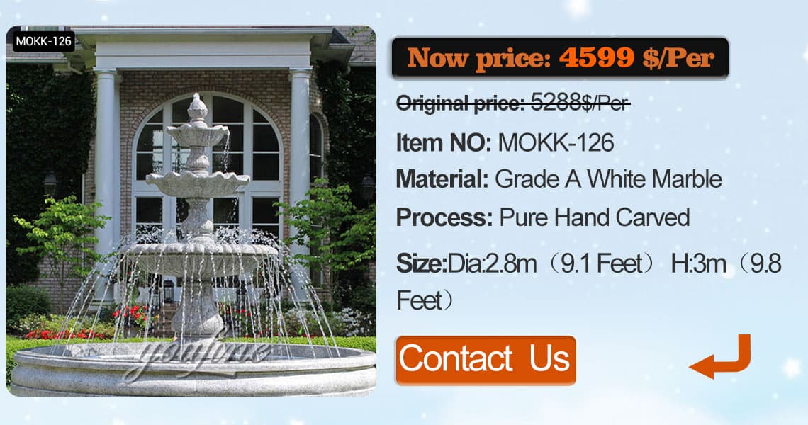 Cost of a outdoor tiered stone fountain with statues for decor