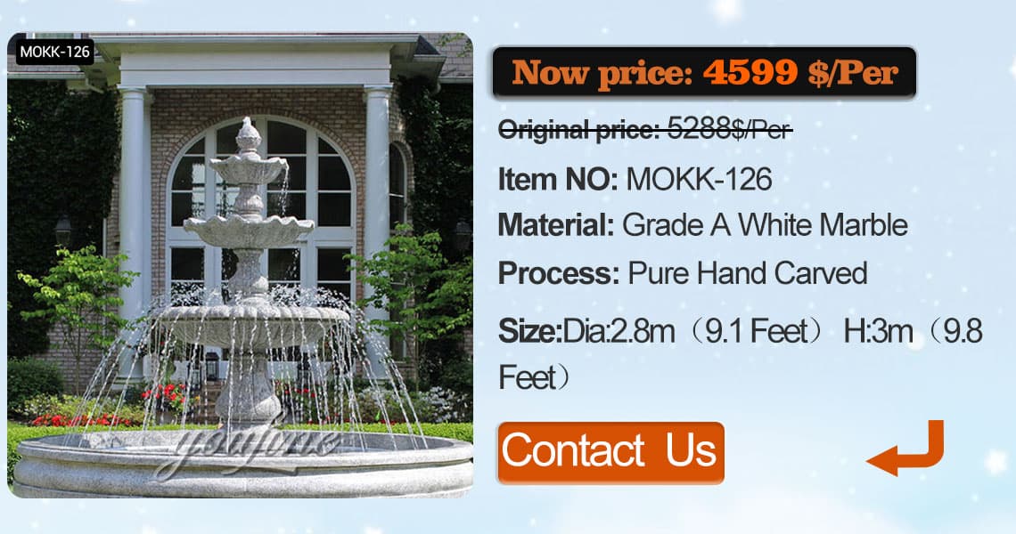 Carved large tiered stone fountain art for squares decor