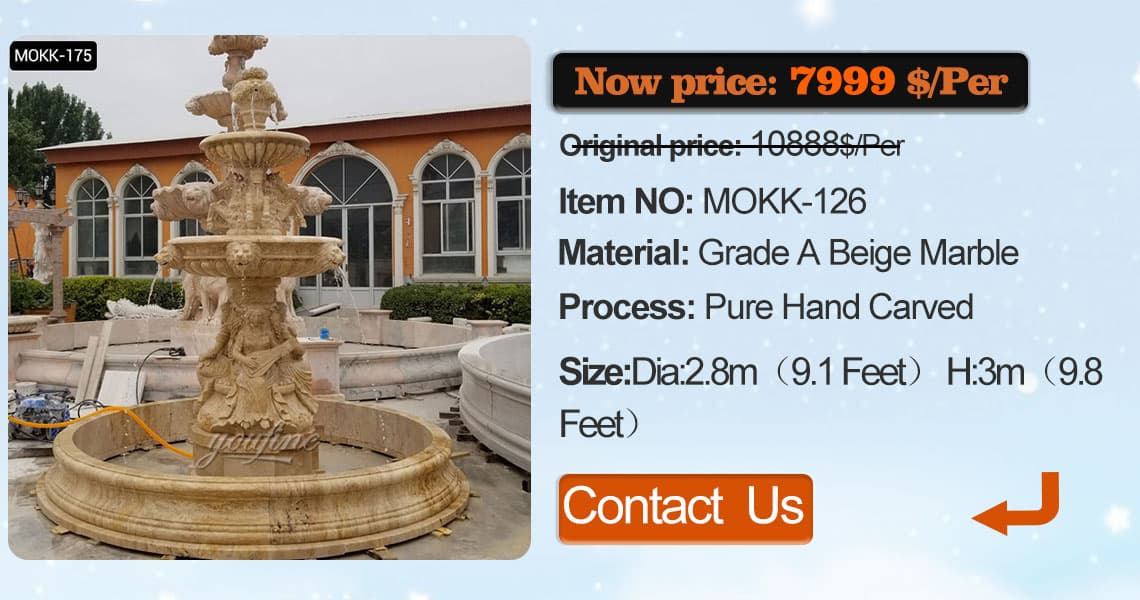 2 tiered marble fountain yard with pet quotes