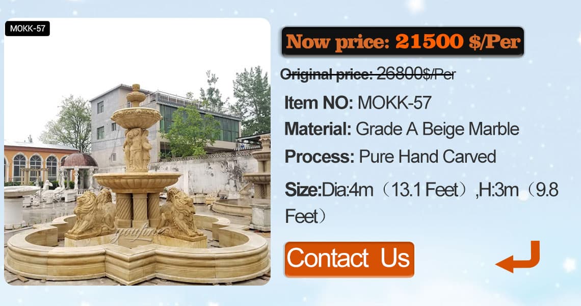 4 tiered marble fountain parks with dolphin designs