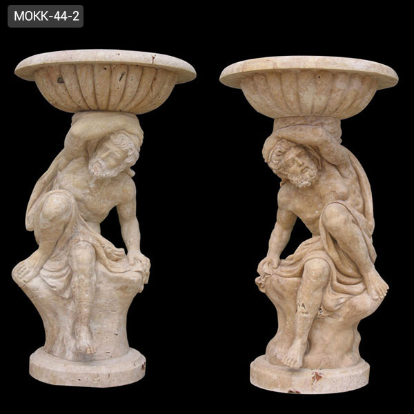 white marble greek style plant pots outdoor