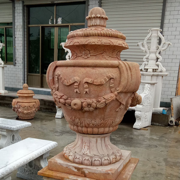 landscape natural stone tall pedestal planters for decor