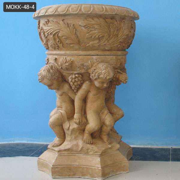 white marble patio tall pedestal planters Amazon