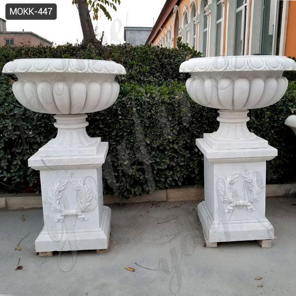 greek style outside natural stone pot pedestal