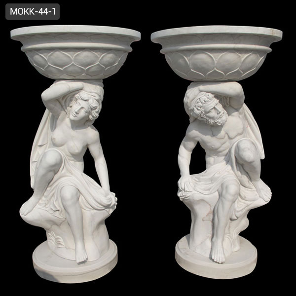 hand carved marble interior pedestal urn India