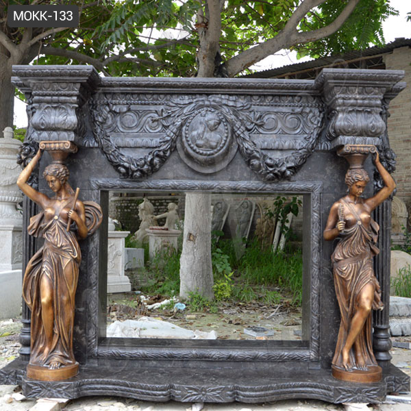 Decorative classical beige marble fireplace mantels for sale ...