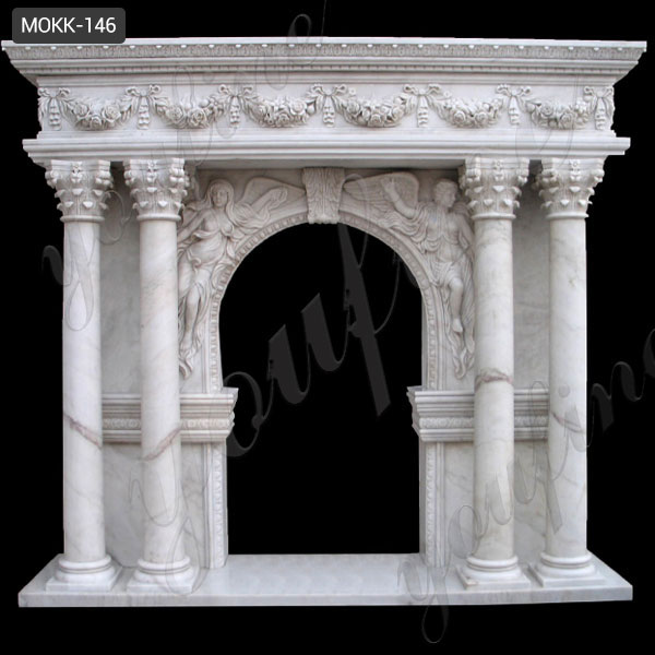 outdoor decor minimalist marble fireplace mantel