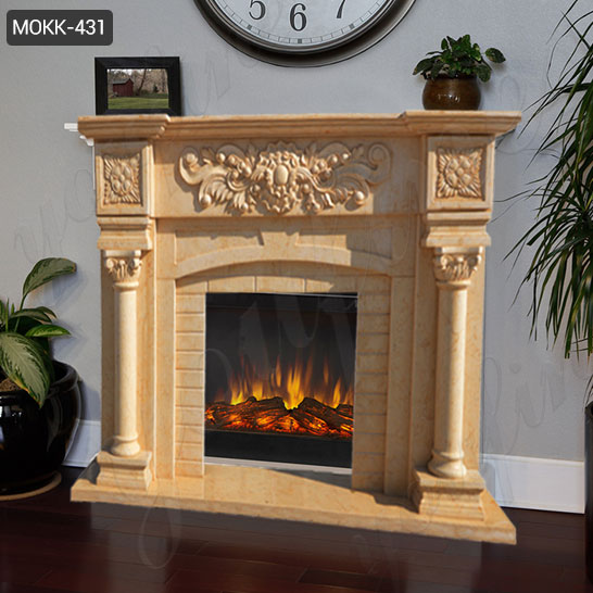 neoclassical column fireplace hearth renovation