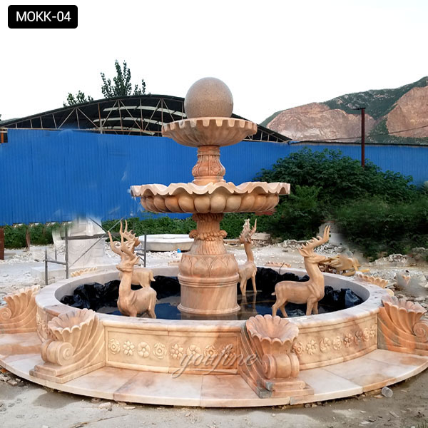 yard 2 tiered marble fountain with dolphin for decor ...