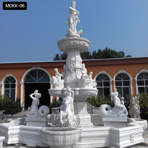 Carved large 2 tier stone water fountain quotes outside house ...