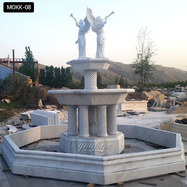 home 2 tiered marble fountain with angels for sale ...