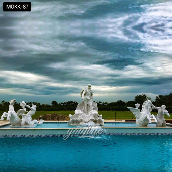 4 tiered marble fountain parks with dolphin designs