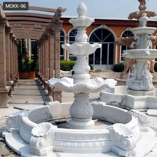 Carved large 2 tier stone water fountain quotes outside house ...