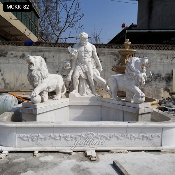 House of the outdoor 4 tiered stone fountain with lion for sale