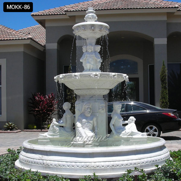 Contemporary outdoor tiered water garden fountain with angels online