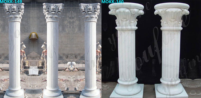 White-marble-greek-column-corinthian-order-round-fluted-wedding-columns-MOKK-149