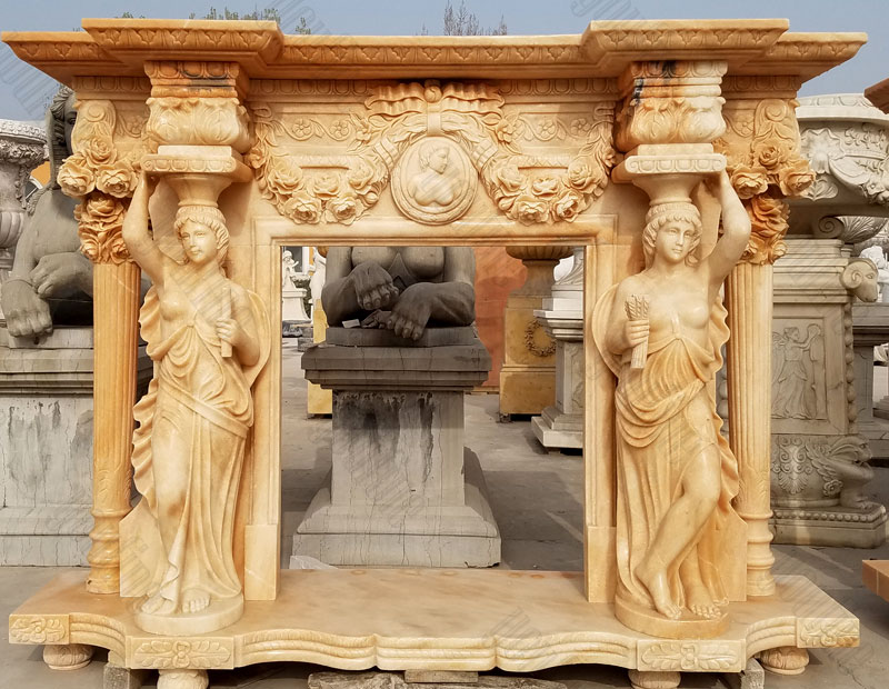 antique fireplace mantels natural stone yellow fireplace surround outdoor garden decor for sale