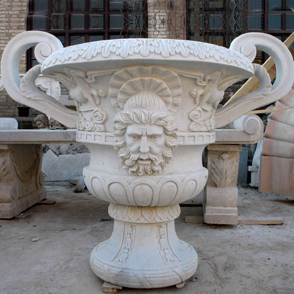 Flower Planter White Marble Material Life Size for Garden Dec Modern Sample Design-MOKK-53