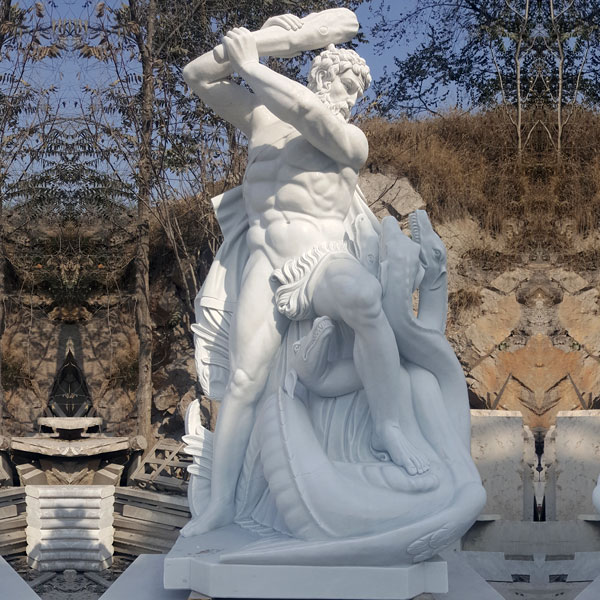 Hercules Modern Famous Sculpture Hercules and Hydra Battle Outdoor Natural Marble Sculpture for Sale-MOKK-75