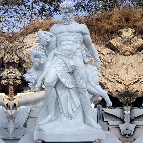 Marble Hercules Hunan White Natural Marble Carving Outdoor Decoration Famous Sculpture Hot Sale-MOKK-74
