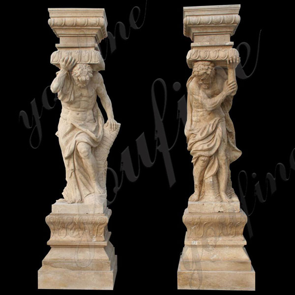 Antique Greek Column of Male Caryatid Column Design for Sale MOKK-158