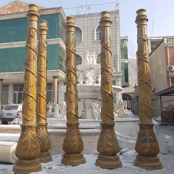 Cheap Antique Greek Spiral Column Round Pillar Designs for Residential Buildings for Sale MOKK-151