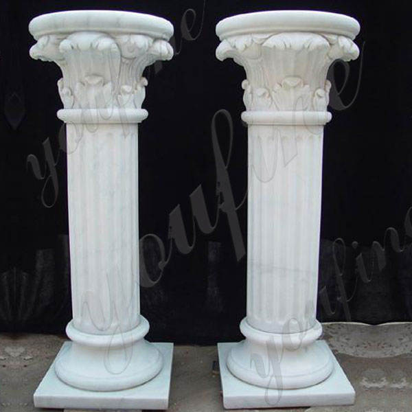 Hand Carved White Marble Column for Wedding Ceremony for Sale MOKK-160