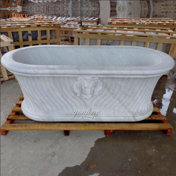 Marble Furniture Supplies Hot Sale Bathroom Marble White Bathtub Natural Marble Material for Sale-MOKK-101