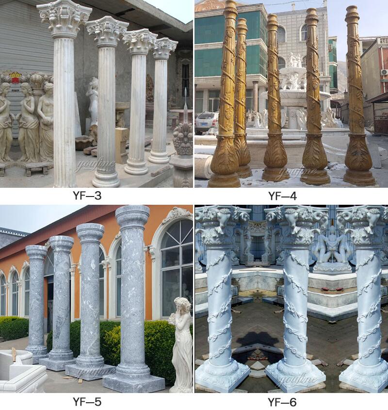Cheap Antique Greek Spiral Column Round Pillar Designs for Residential Buildings for Sale MOKK