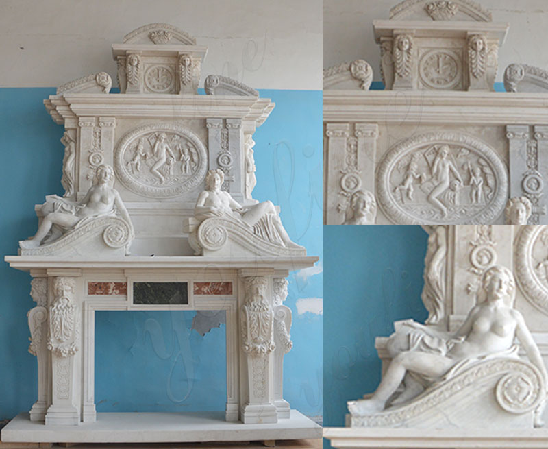 large marble overmantel fireplace surround design for sale