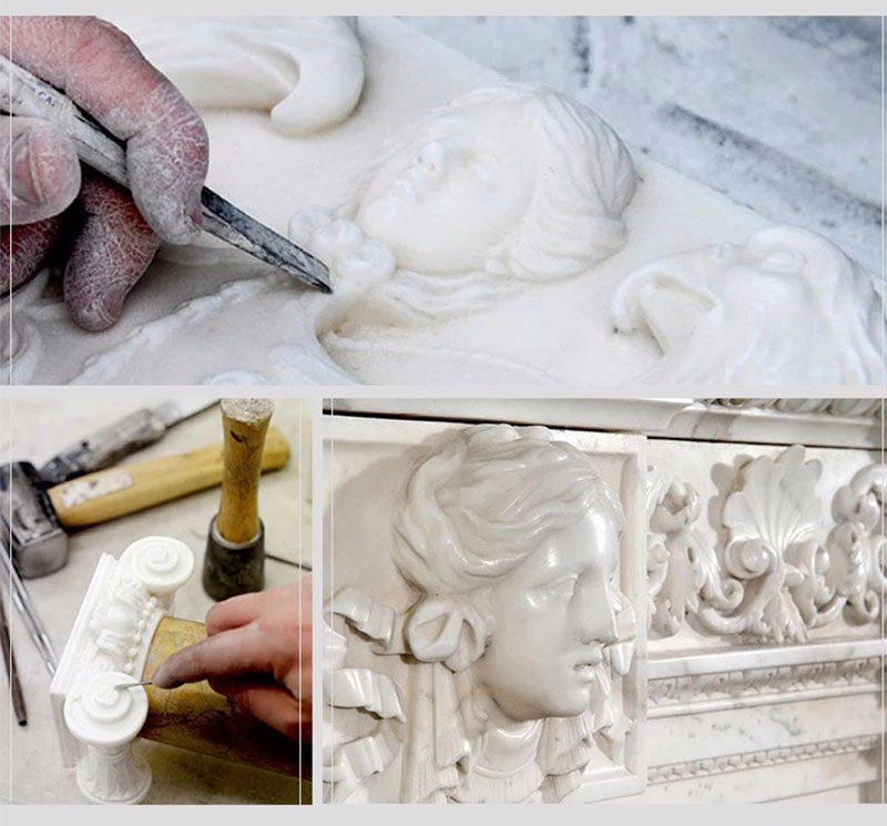 marble column carving