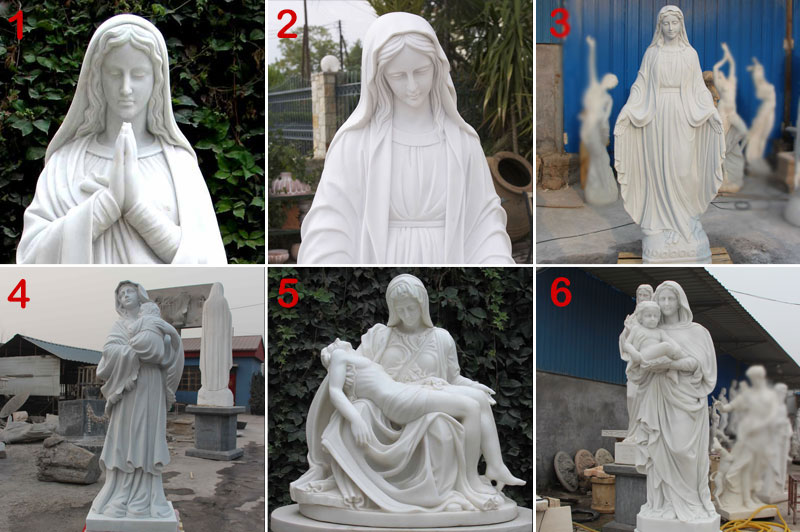 Outdoor White Marble Mary Religion Statues Life Size Catholic of Our Lady of Grace Church Statues for Sale -MOKK-334