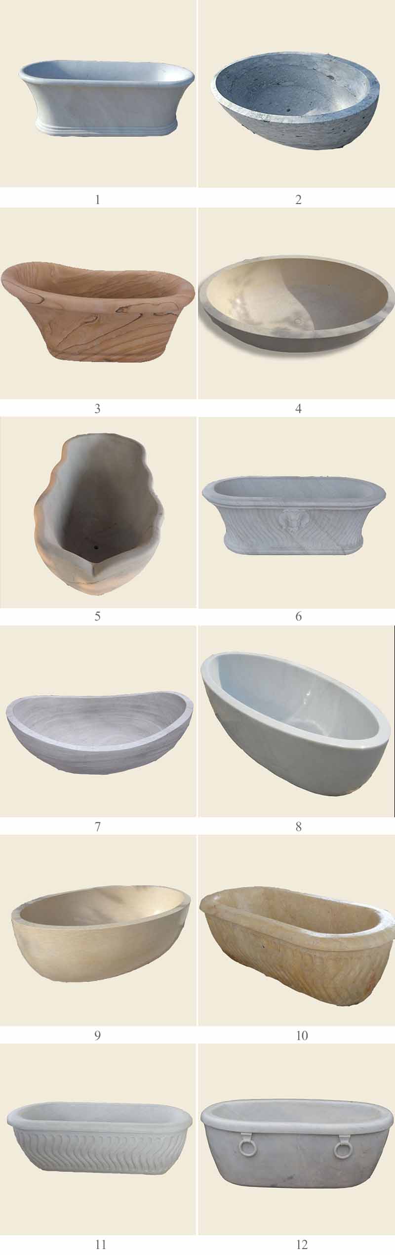 White Marble Interior Decoration Bathroom Essential Artifact Natural Marble Tub Hot Sale-MOKK-339