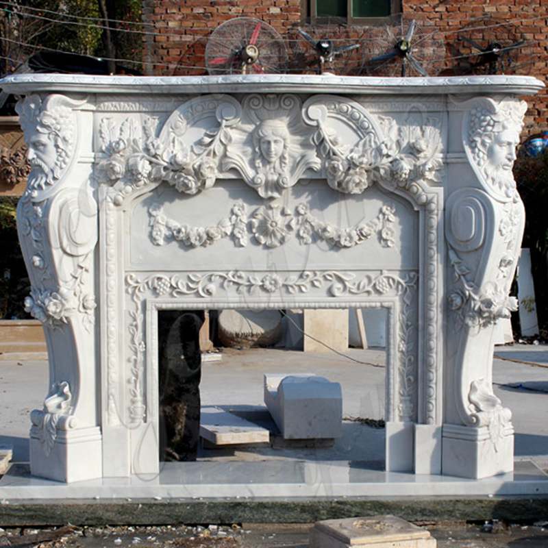 Exquisite Hand carved French Design Marble Fireplace