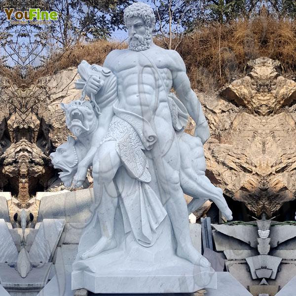 Hand Carved Art Garden Naked Statue Hercules Man Marble Statue for Sale MOKK-74