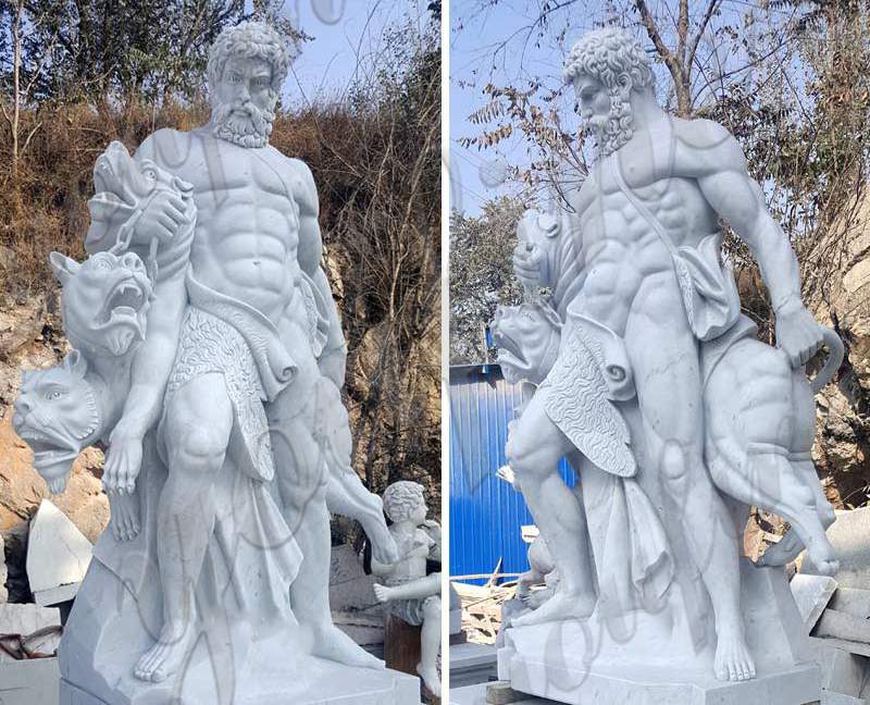 Hand Carved Art Garden Naked Statue Hercules Man Marble Statue for Sale