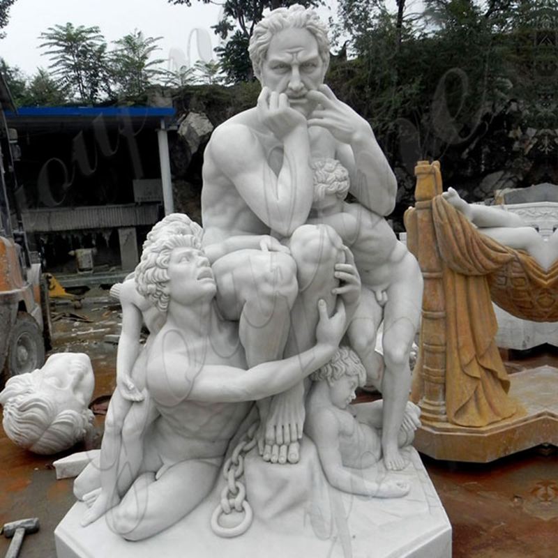 Life size famous White Marble Carving Statue Ugolino and His Sons for sale MOKK-71