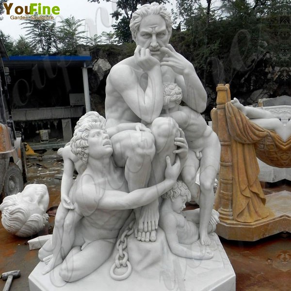 Life size famous White Marble Carving Statue Ugolino and His Sons for sale MOKK-71