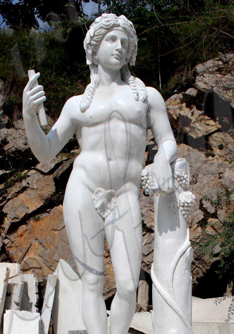 Modern Art Garden Naked Statue Man Grape Marble Statue Designer