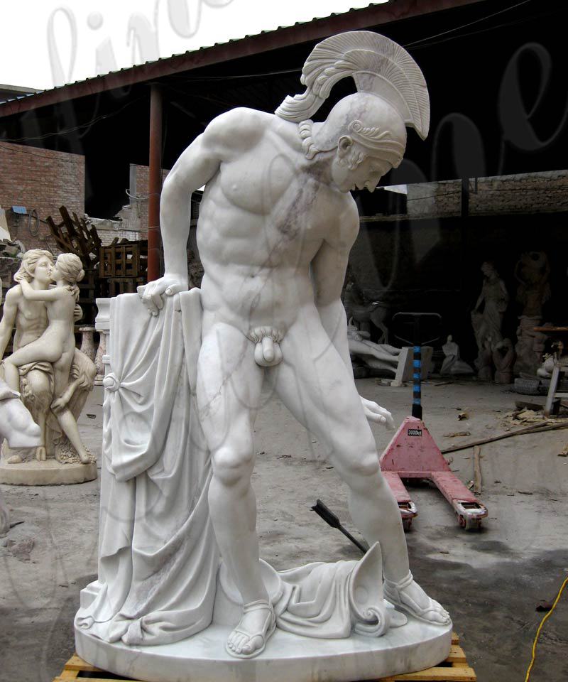 Exquisite White Marble Life Size Ares God of War Statue for