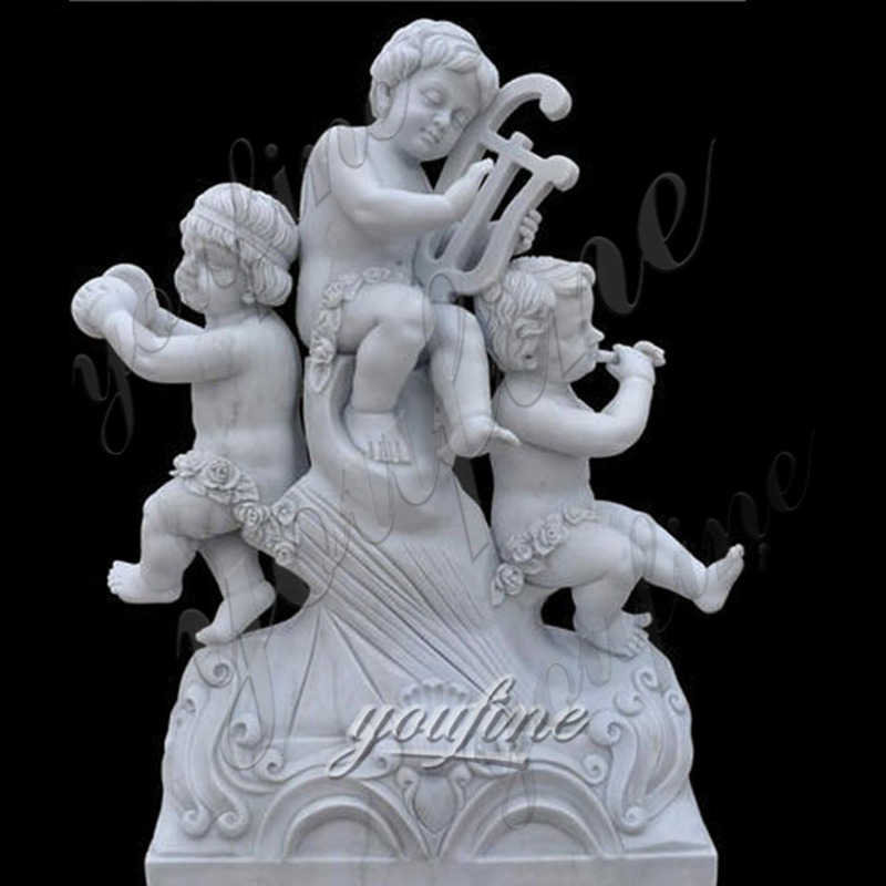 Garden Best White Marble Little Angel Statues Cherubs Statue for sale