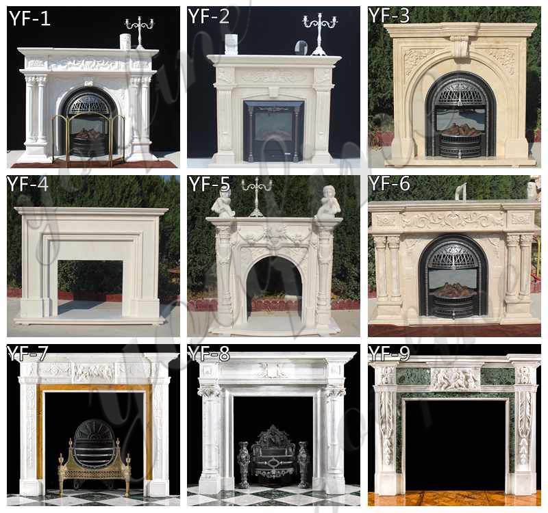 Exquisite Customized Hand carved French Design Marble Fireplace Supplier MOKK-484