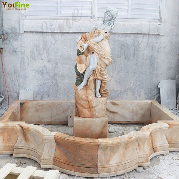 Customized Exquisite Garden Decoration Marble Woman Water Fountain for Sale MOKK-450