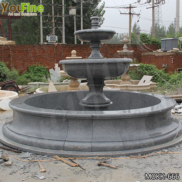 Outdoor Black Granite Tiered Water Fountain Manufacturers for Sale MOKK-666
