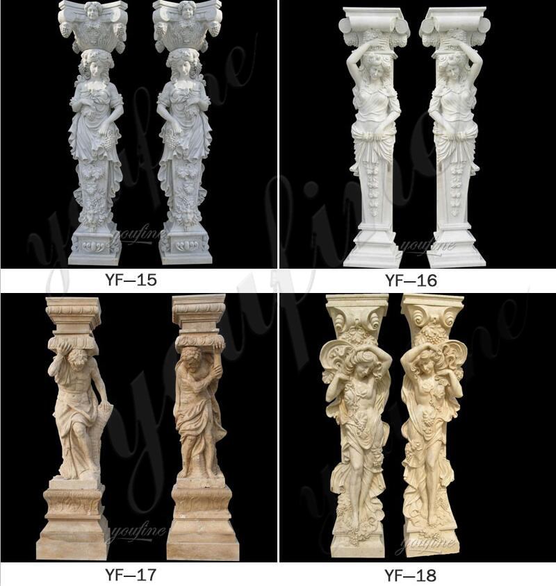 High quality Western Style Hand Craved Statue Marble Columns