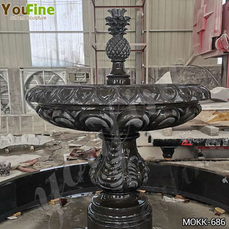 Outdoor Black Granite Tiered Water Fountain Manufacturers for Sale