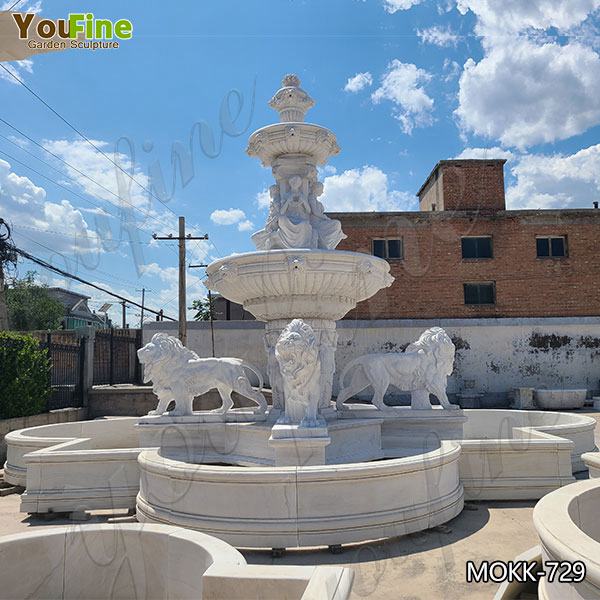 Garden Decoration Tiered Marble Water Lion Fountain for Sale MOKK-729