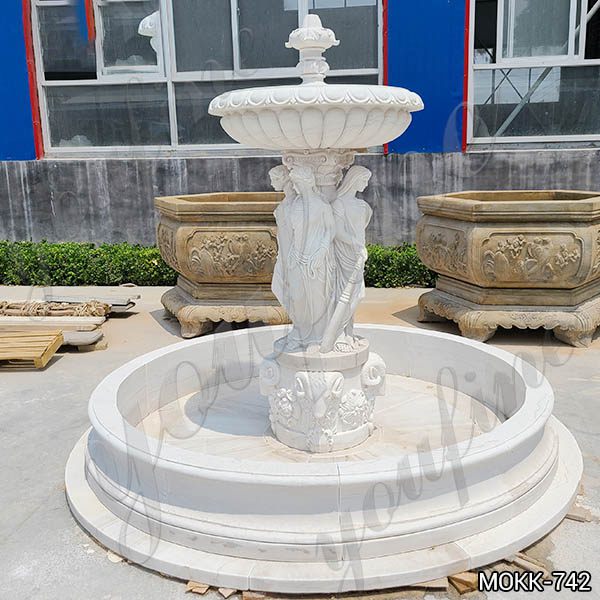 Large Outdoor Marble Woman Water Fountain Manufacturer MOKK-742