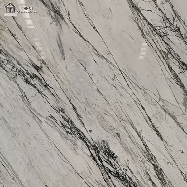 White with black texture Clivia Marble for indoor and outdoor decoration for sale MOKK-181