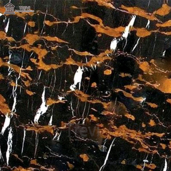 Black and gold texture Afghan black gold flower marble for indoor and outdoor decoration for sale MOKK-182